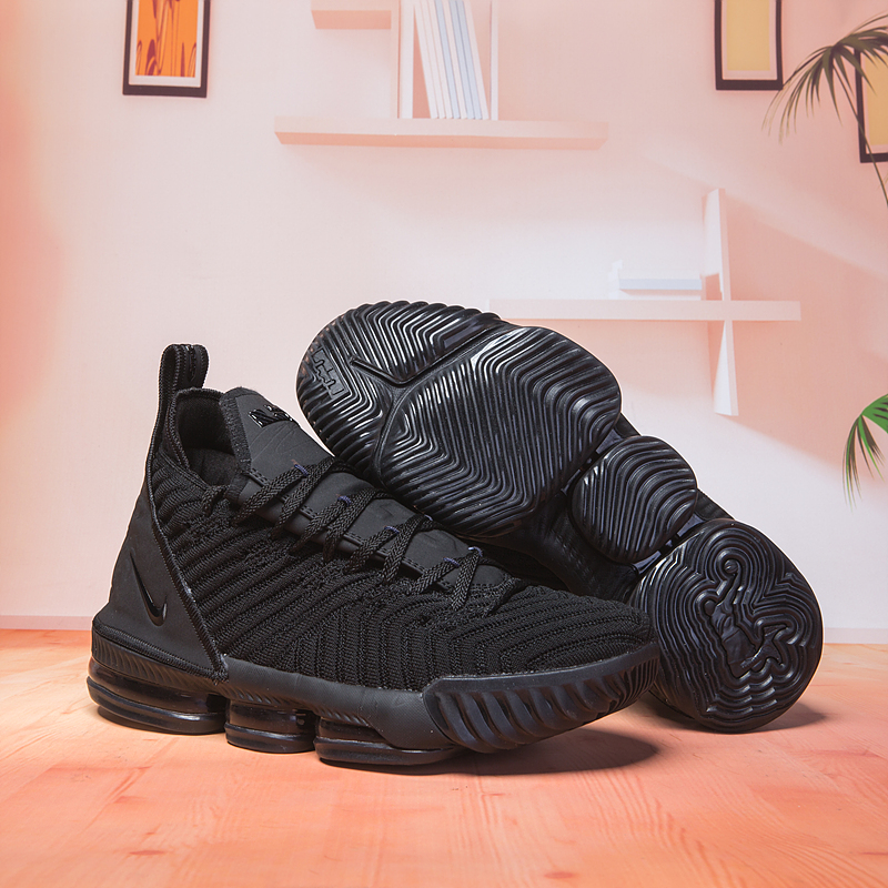 Women Nike Lebron 16 All Black Shoes